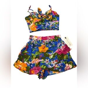 Floral Two-Piece Set Lottie & Holly by Band of Gypsies Multiple XS NWT 2 Piece
